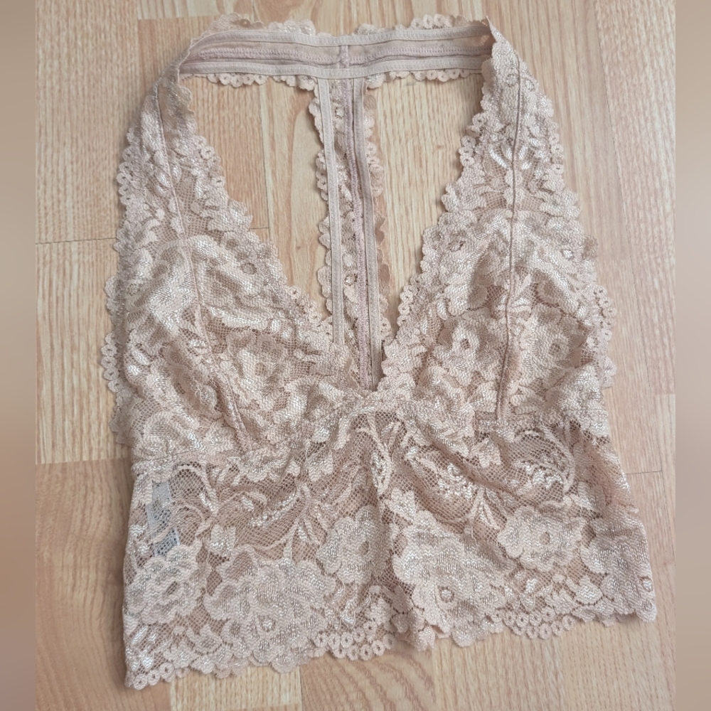 Free People Intimately Heartbreaker Nude Lace Bralette Size XS